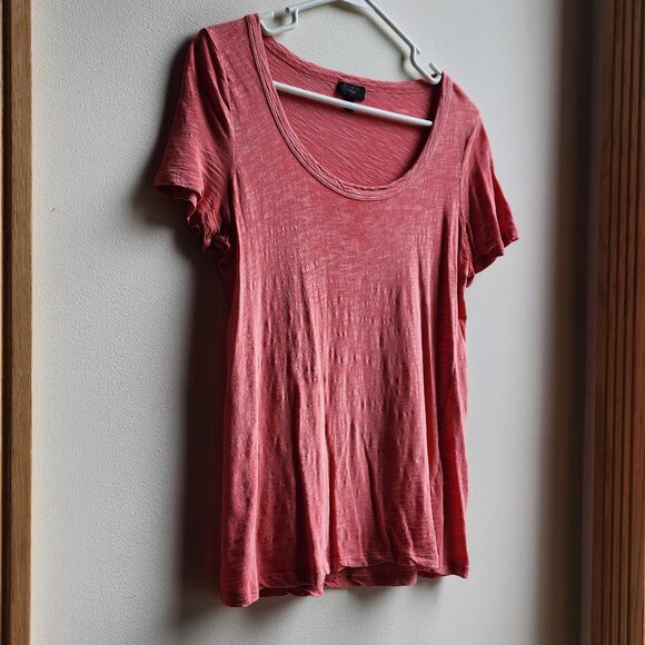 Talbots Coral Cotton Scoop Neck T-Shirt Size Petite Small - Picture 1 of 14